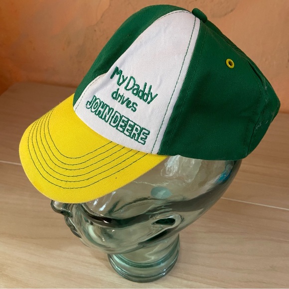 My Daddy Drives John Deere Children’s Hat Cap White Green Boy/Girl Tractor Ranch - Picture 3 of 5